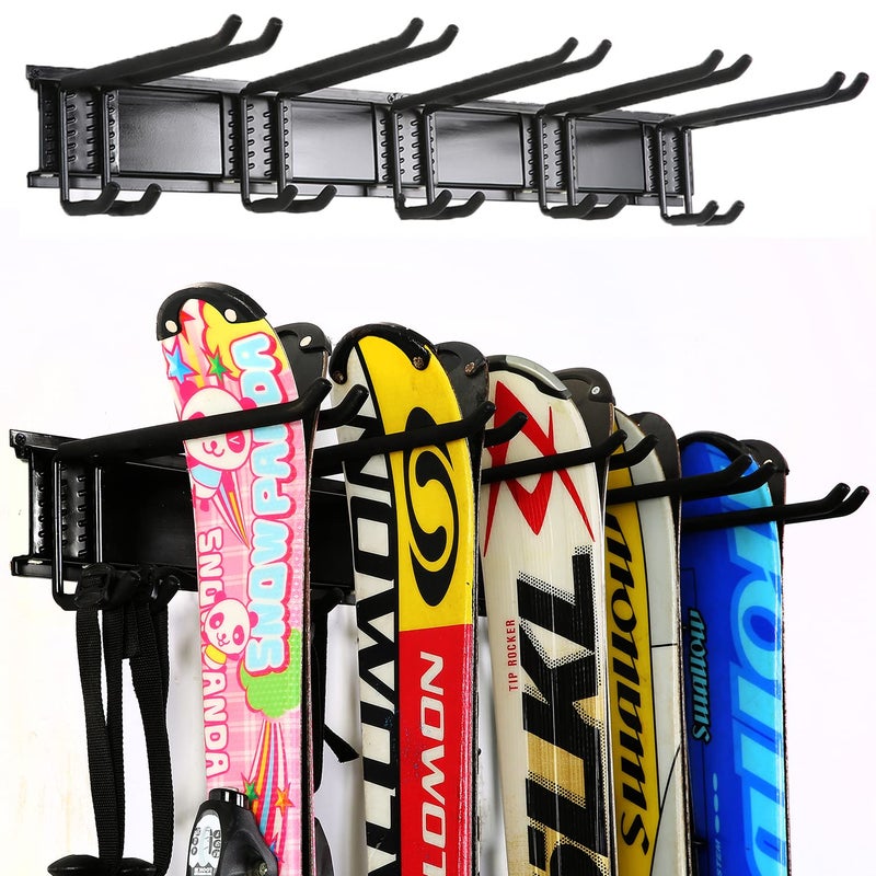 Ultrawall 24-Inch Wall Mounted Ski Rack, Holds Up to 300lbs, Powder-Coated Steel with Rubber Coating, Customizable Spacing, Easy Installation - Image 1
